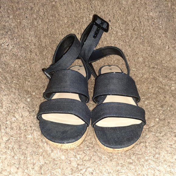 VIA SPIGA-Dianne-Mini Platform Ankle Strap Sandals-Indigo Denim-Sz 6.5-Excellent - Picture 3 of 7